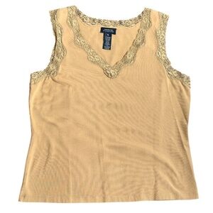 Camisole Top with Lace around Neck and Arms Size XL by Jones New York  Signature